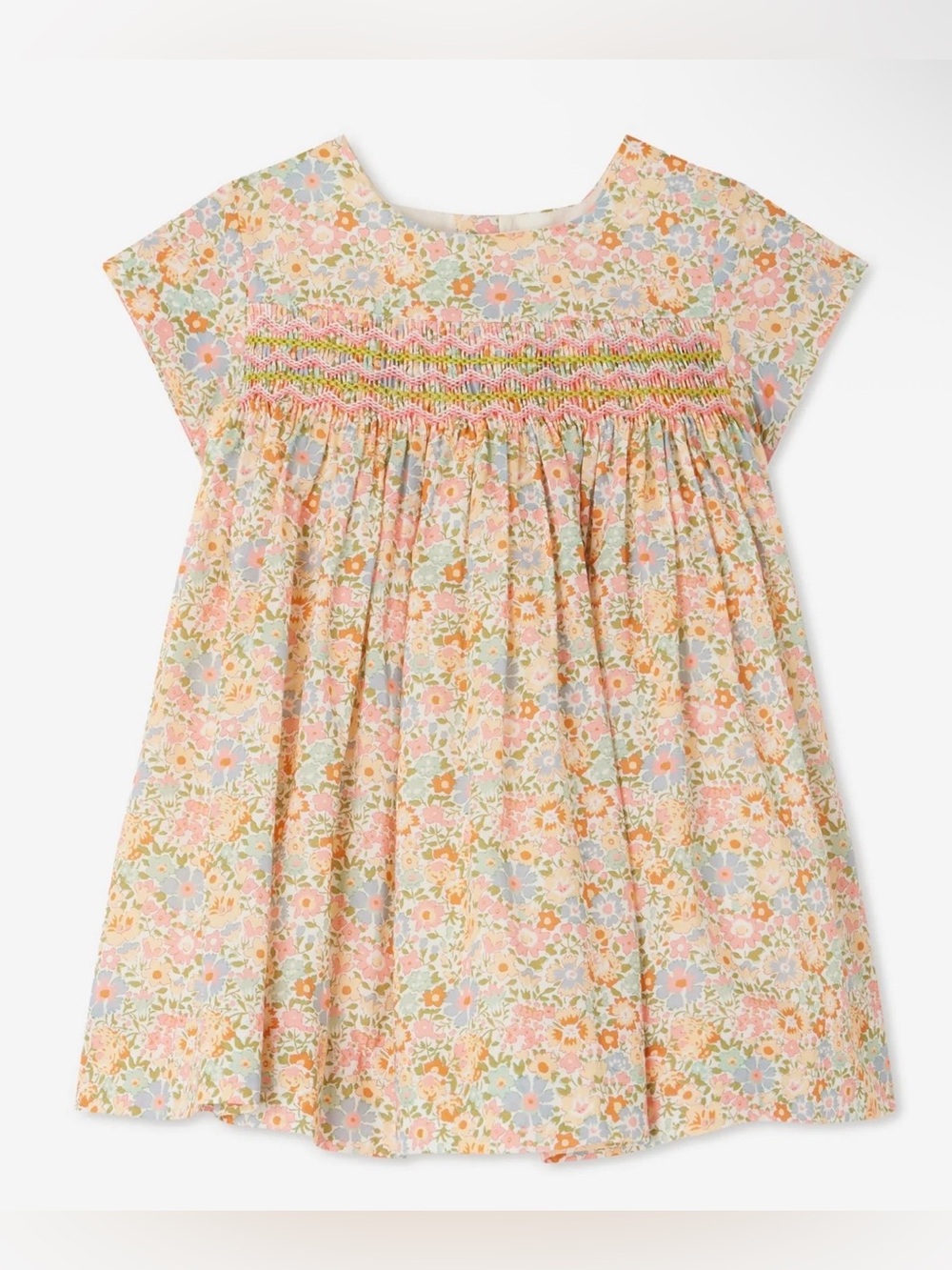 Bonpoint Baby Girl Pink Floral Maruska Smocked Dress - Size 12M